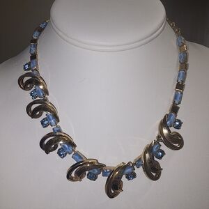 Vintage Princess Pride Creations Blue Rhinestone Choker Necklace